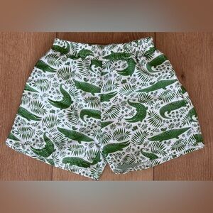 Green Alligator Print Shorts